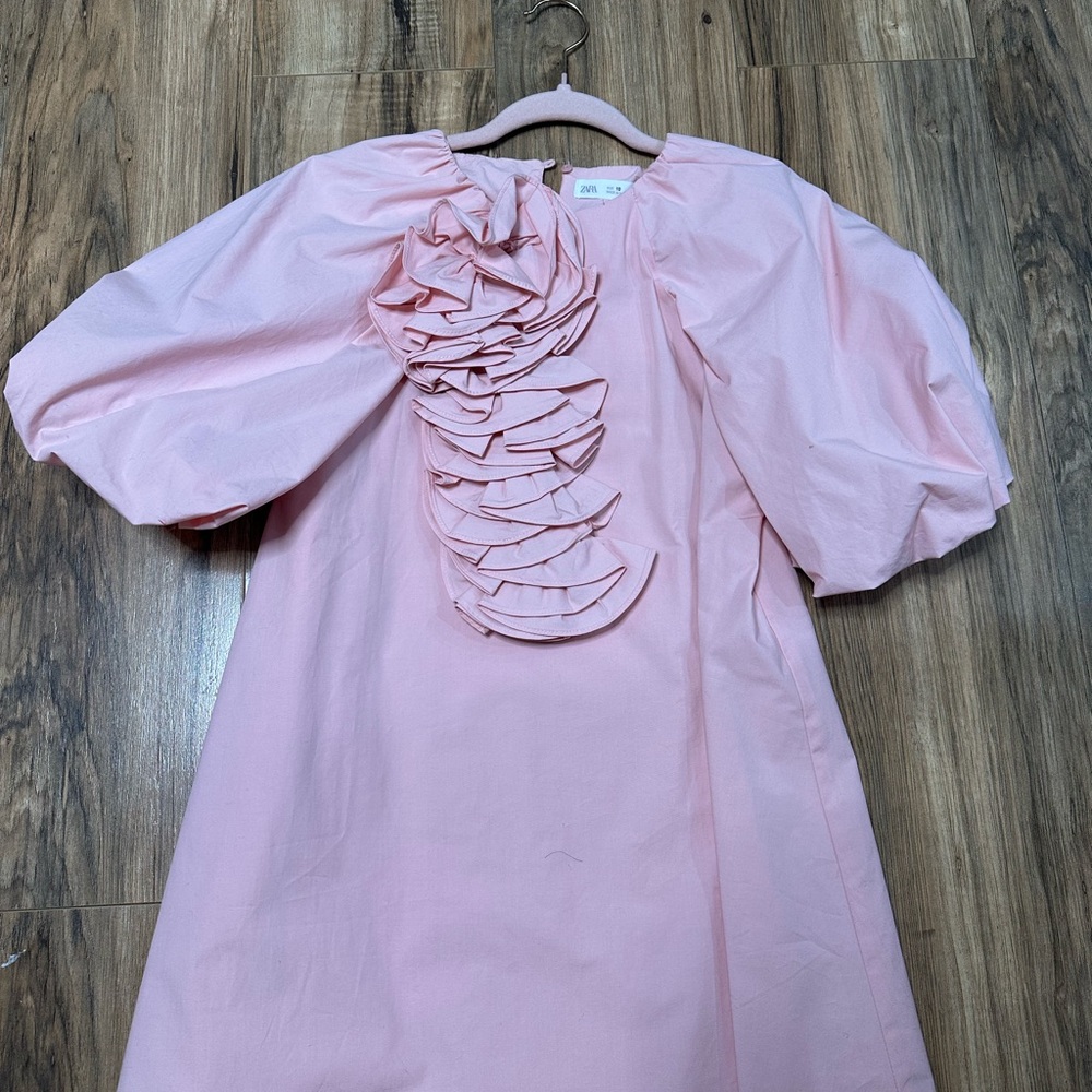 Zara Pink Kids Dress with Ruffle Detail